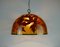Vintage Acrylic Resin and Brass Pendant Lamp, 1970s 4