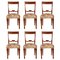 Italian Blond Walnut Dining Chairs, 1940s, Set of 6, Image 1