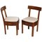 Art Deco Italian Solid Walnut Side Chairs, 1920s, Set of 2, Image 3