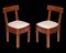 Art Deco Italian Solid Walnut Side Chairs, 1920s, Set of 2, Image 1