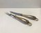 Mid-Century Carving Set with Brass Handles by G. Jensen for Georg Jensen, Set of 2 3