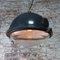 Mid-Century Industrial Blue Enamel and Clear Glass Pendant Lamp 5