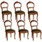 Louis Philippe Style Carved Blond Walnut Dining Chairs, 1940s, Set of 6 1