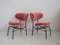 Metal and Pink Velvet Side Chairs, 1950s, Set of 2 1