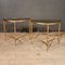 Hollywood Revival Brass and Glass Coffee Tables, 1950s, Set of 3 5