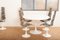 Tavolo da pranzo Lyra e sedie in metallo e legno laccato bianco di Maurice Burke per Arkana, anni '60, set di 6, Immagine 2