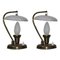 Mid-Century Perforated Brass Table Lamps, Set of 2 1