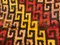 Alfombra Tulu turca de lana en rojo, amarillo y marrón, años 50, Imagen 3
