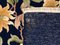 Dunkelblauer Vintage Art Déco Teppich mit Blumen-Motiven, 1950er 12