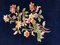 Dunkelblauer Vintage Art Déco Teppich mit Blumen-Motiven, 1950er 1