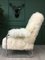 Fauteuil Art Déco Vintage en Peau de Mouton Blanc 5