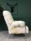 Vintage Art Deco Sessel aus weißem Schaffell 9