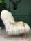 Vintage Art Deco White Sheepskin Armchair 7