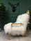 Vintage Art Deco White Sheepskin Armchair 3