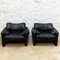 Black Maralunga Easy Chairs by Vico Magistretti for Cassina, 1970s, Set of 2 1