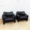 Black Maralunga Easy Chairs by Vico Magistretti for Cassina, 1970s, Set of 2 12