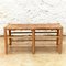 French Wooden and Rattan Bench, 1960s 9