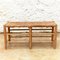 French Wooden and Rattan Bench, 1960s, Image 9