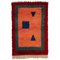Turkish Pink, Red, and Green Woolen Tulu Rug, 1970s 1
