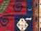 19th Century Red, Blue, Green, and White Wool Kazak Pinwheel Rug, 1850s, Image 6