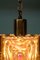 Danish Brass and Pressed White Glass Pendant Lamp, 1960s, Image 17