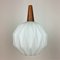 Scandinavian Teak and Opaline Glass Ceiling Lamp, 1960s 4