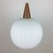 Teak and Opaline Ceiling Lamp, 1960s 1