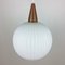 Teak and Opaline Ceiling Lamp, 1960s, Image 1