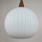 Teak and Opaline Ceiling Lamp, 1960s, Image 4