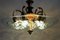 Lámpara de techo italiana de cristal y latón, años 50, Imagen 11