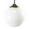 Mid-Century Opaline Glass and Brass Pendant Lamp, Image 1