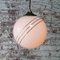 Mid-Century Gold Striped Glass and Brass Pendant Lamp 7