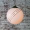 Mid-Century Gold Striped Glass and Brass Pendant Lamp, Image 7