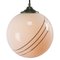 Mid-Century Gold Striped Glass and Brass Pendant Lamp, Image 2