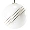 Mid-Century Gold Striped Glass and Brass Pendant Lamp, Image 5