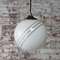 Mid-Century Gold Striped Glass and Brass Pendant Lamp 6