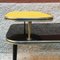 Tavolino da caffè in formica nera e gialla, legno e ottone, Italia, anni '60, Immagine 3