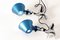 Italian Model Tolomeo Blue Clamp Wall Lights by G. Fassina and M. De Lucchi for Artemide, 1980s, Set of 2 6