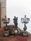 Antique Desk Clock and Candleholders by Math Moreau, Set of 3 2