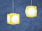 Space Age Yellow Model Dice Ceiling Lamps by Lars Schöler for Hoyrup Lamper, 1970s, Set of 2 2