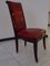Dining Table & Red Leather Chairs Set, 1980s, Set of 5 5