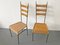 Französische Esszimmerstühle aus Rattan, Metall & Messing, 1950er, 2er Set 8