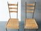 Französische Esszimmerstühle aus Rattan, Metall & Messing, 1950er, 2er Set 4