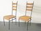 French Rattan, Metal, and Brass Dining Chairs, 1950s, Set of 2 1
