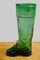 Large Vintage Green Glass Drinking Boot from Salamander Shoe Company, 1930s, Image 6