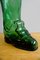 Großer grüner Vintage Glas Trinkstiefel von Salamander Shoe Company, 1930er 2