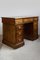 Kleiner antiker edwardianischer Schreibtisch aus Eiche & Leder 14