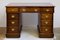 Small Antique Edwardian Oak and Leather Desk, Image 1