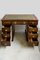 Kleiner antiker edwardianischer Schreibtisch aus Eiche & Leder 11