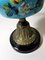 Antike französische Tischlampe aus Opalglas, Keramik und Messing in Hellblau 10
